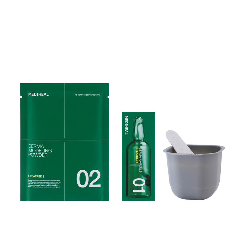 MEDIHEAL Derma Modeling Pack Teatree Calming, a 50ml bottle, front of the pack facing the camera