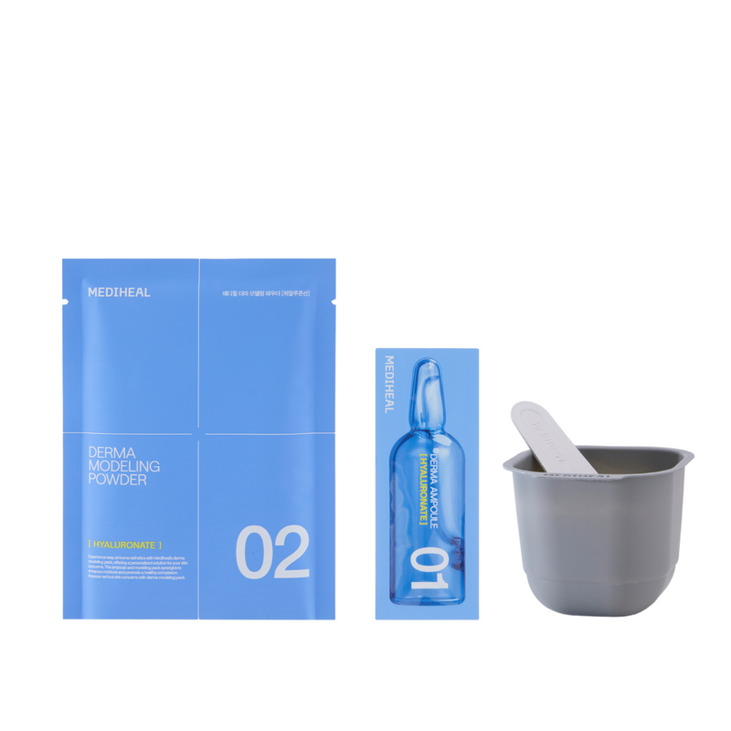 MEDIHEAL Derma Modeling Pack Hyaluronate Moisture, a 50ml bottle, front of the pack facing the camera