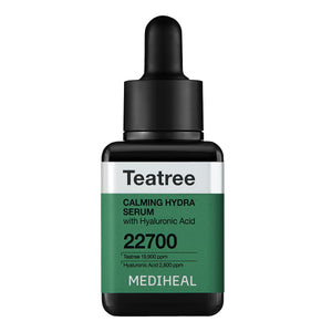 MEDIHEAL Teatree Calming Hydra Serum, a 40 ml serum, front of the pack facing the camera