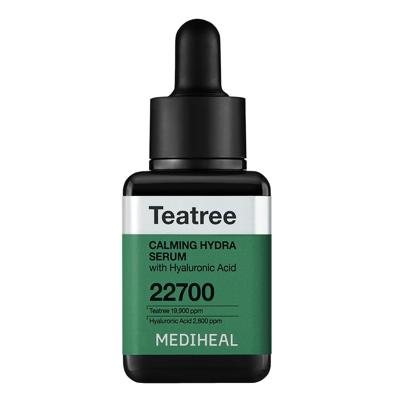 MEDIHEAL Teatree Calming Hydra Serum, a 40 ml serum, front of the pack facing the camera