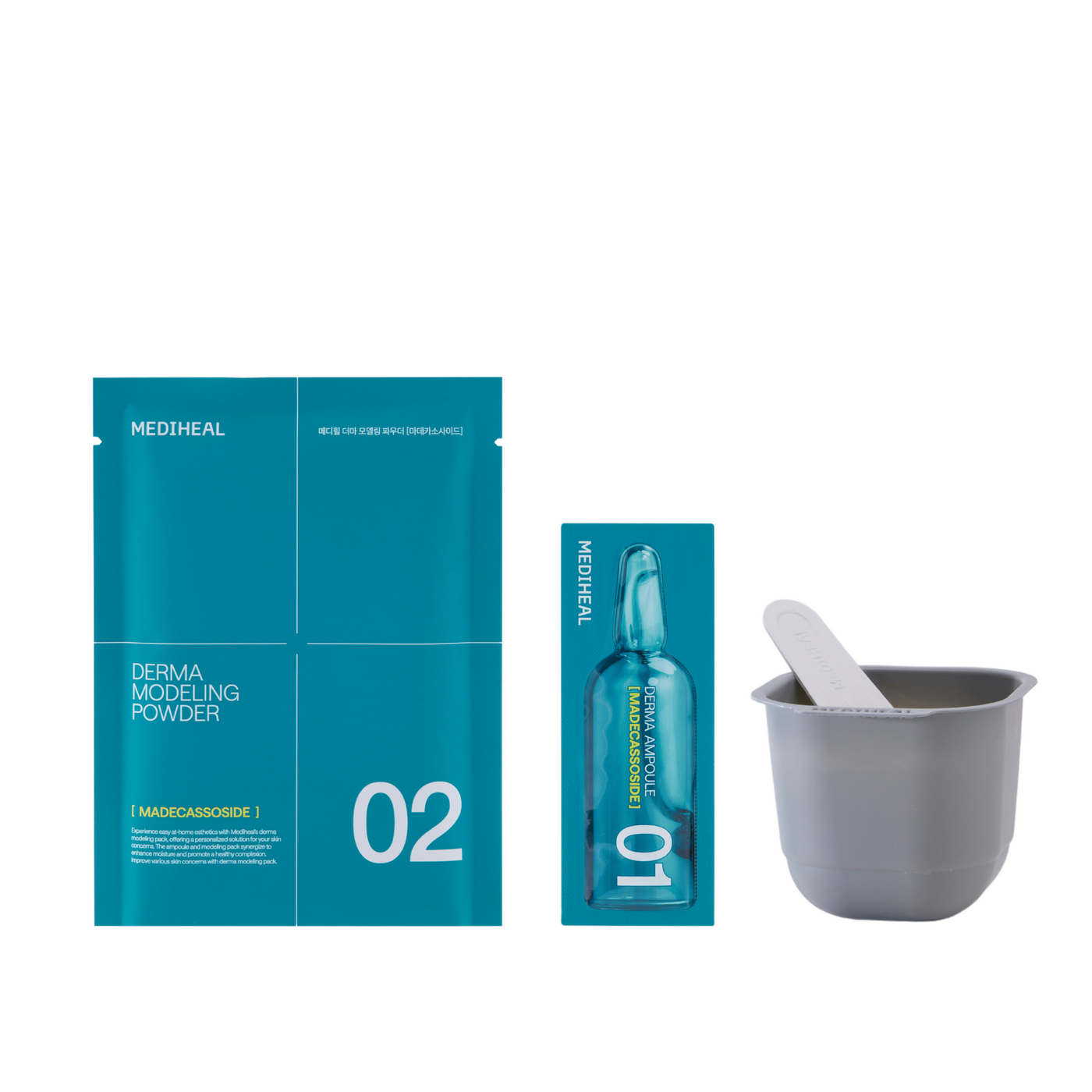 MEDIHEAL Derma Modeling Pack Madecassoside Blemish, a 50ml bottle, front of the pack facing the camera