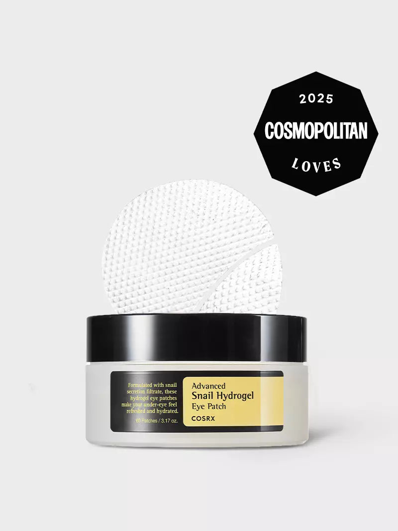 COSRX Advanced Snail Hydrogel Eye Patch 90g, a 90 g patch, front of the pack facing the camera