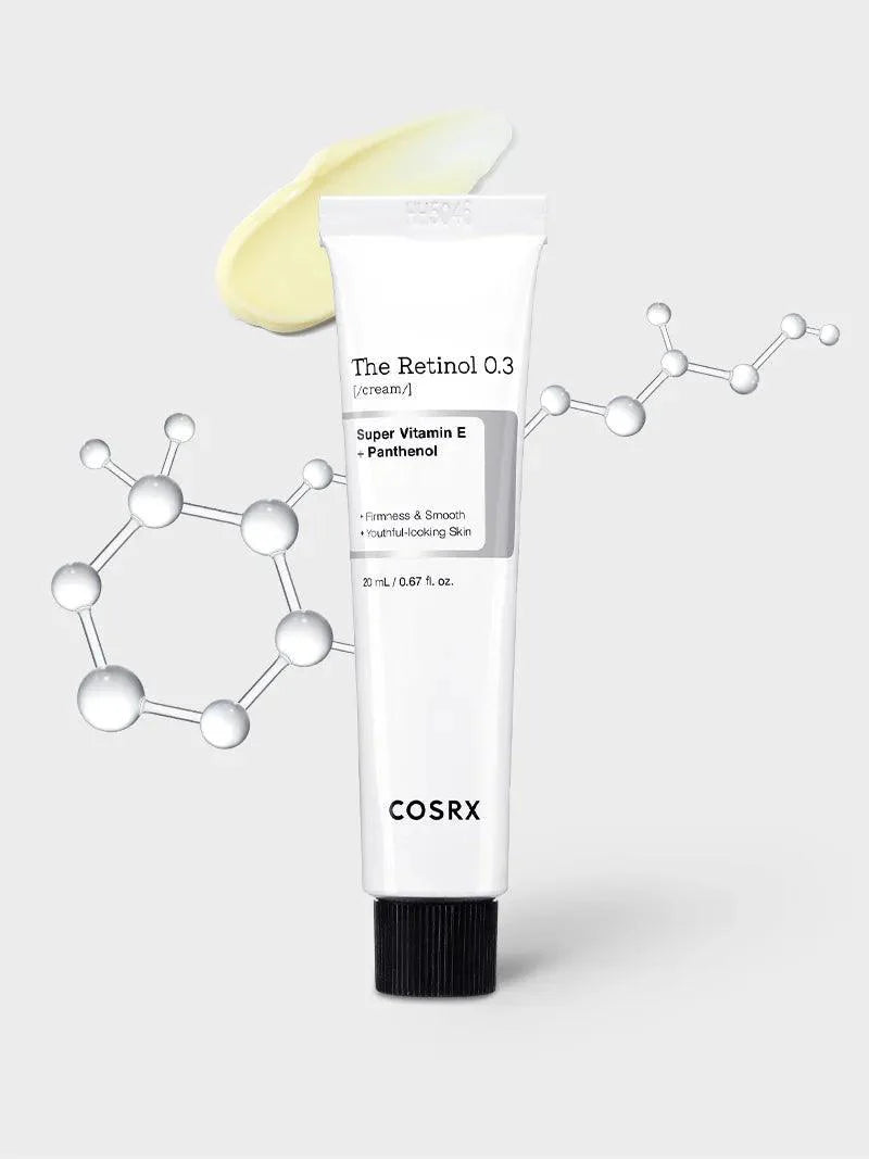 COSRX The Retinol 0.1 Cream, a 20 ml cream, front of the pack facing the camera