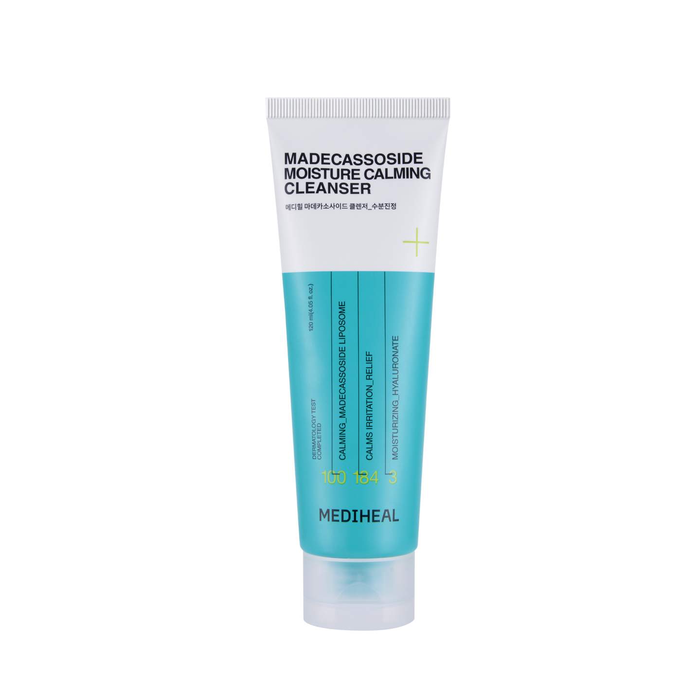 MEDIHEAL Madecassoside Moisture Calming Cleanser, a 120 ml cleanser, front of the pack facing the camera