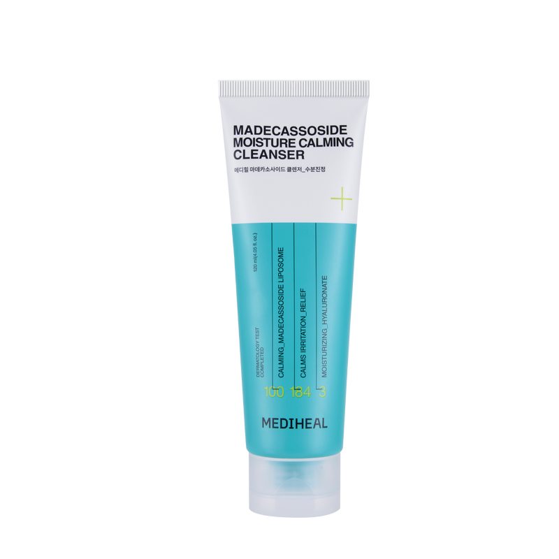 MEDIHEAL Madecassoside Moisture Calming Cleanser, a 120 ml cleanser, front of the pack facing the camera