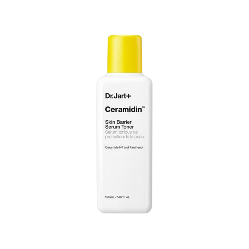 Dr.Jart+ Ceramidin Skin Barrier Serum Toner, a 150 ml serum, front of the pack facing the camera